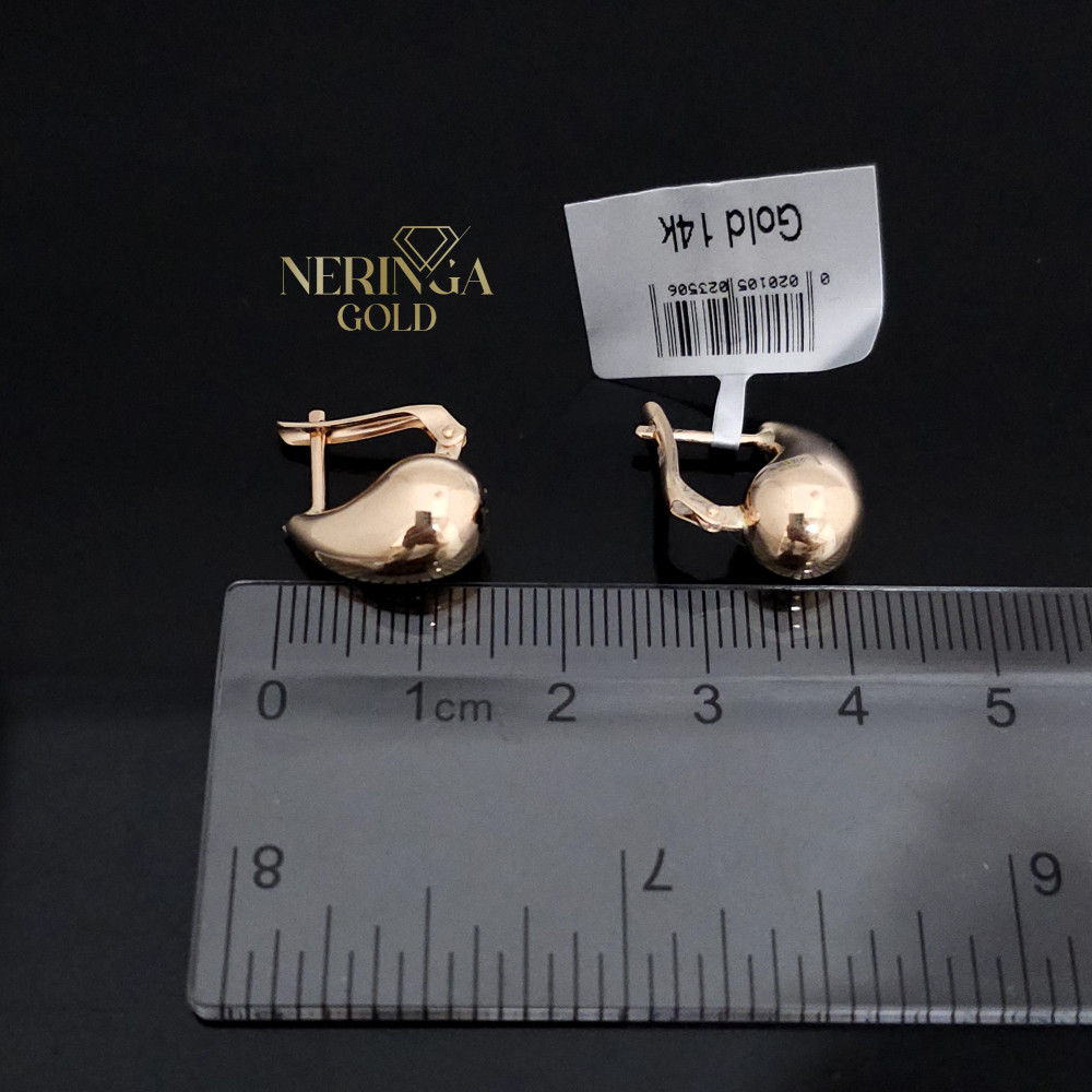 Rose gold english lock earrings #68038
