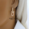 Rose gold english lock earrings #68040