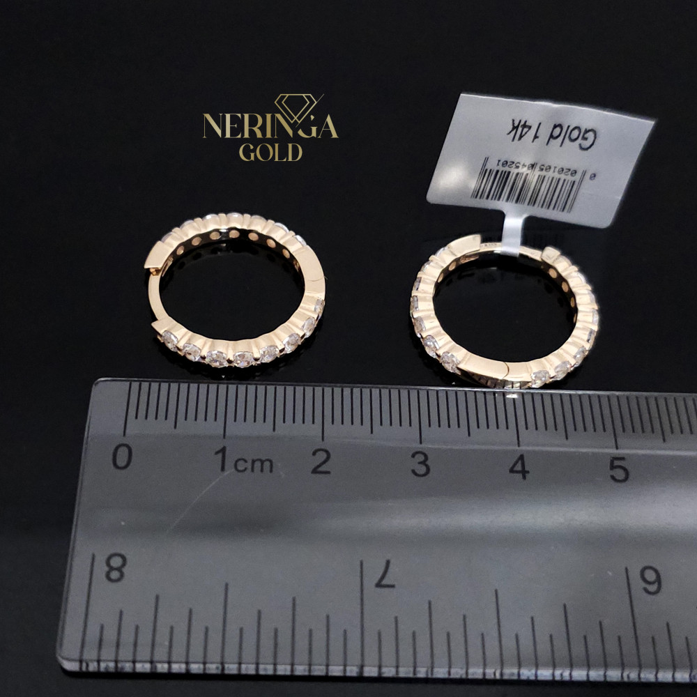 Rose gold hoop earrings #68042