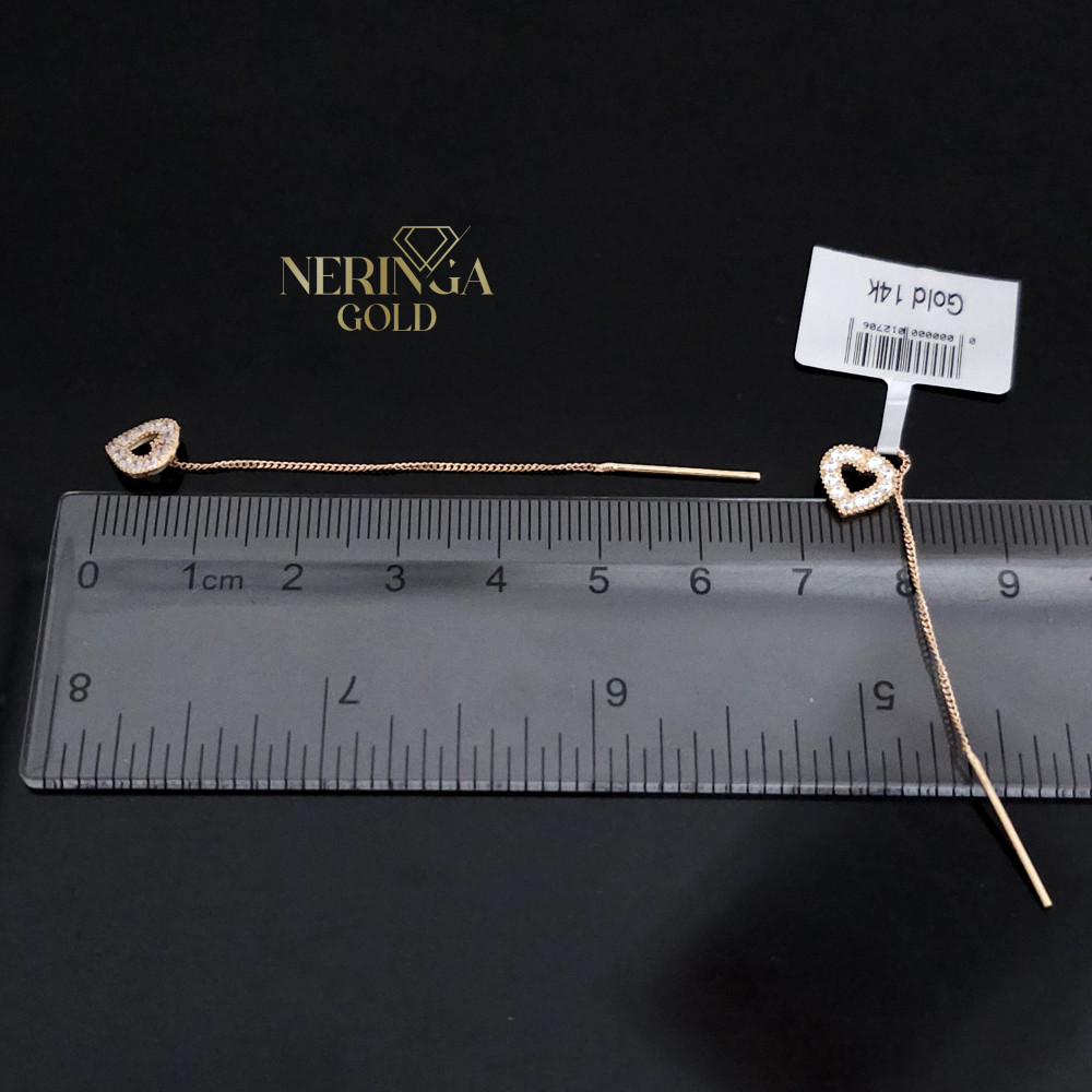 Rose gold earring #68078