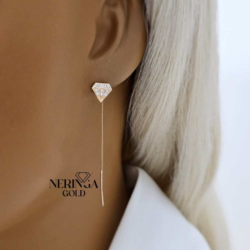 Rose gold earring #68079