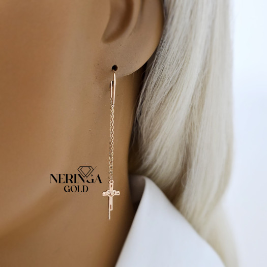 Rose gold earring #68050