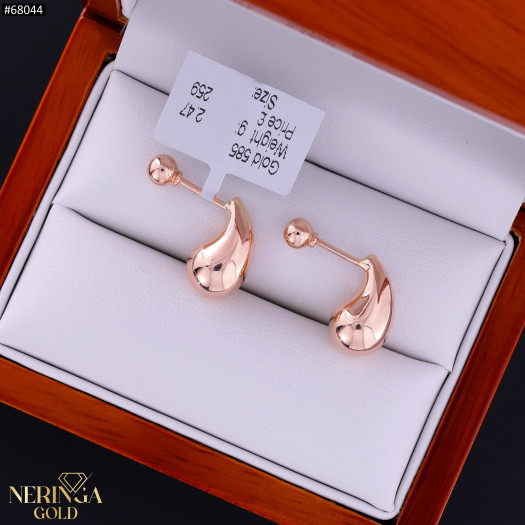 Rose gold earring #68044