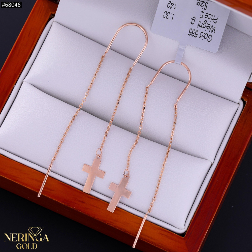 Rose gold earring #68046