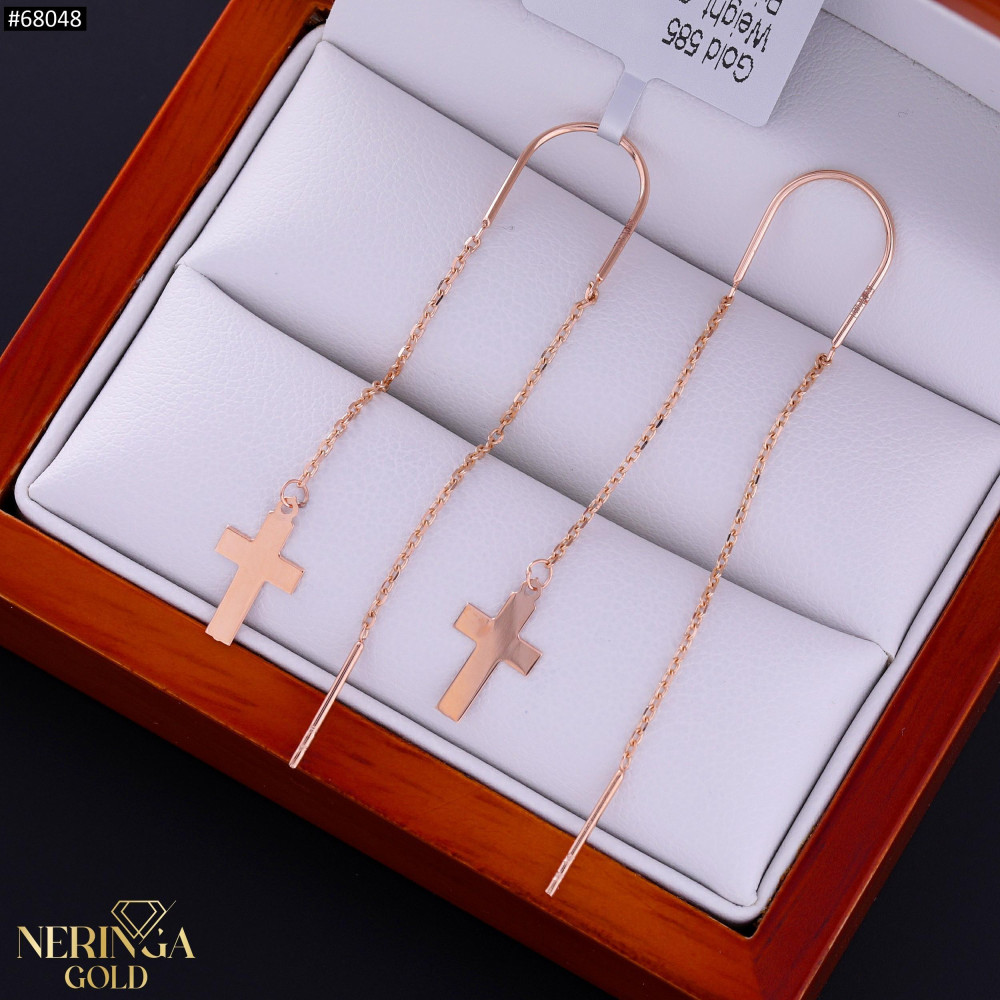 Rose gold earring #68048