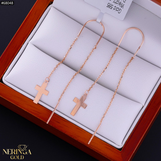 Rose gold earring #68048