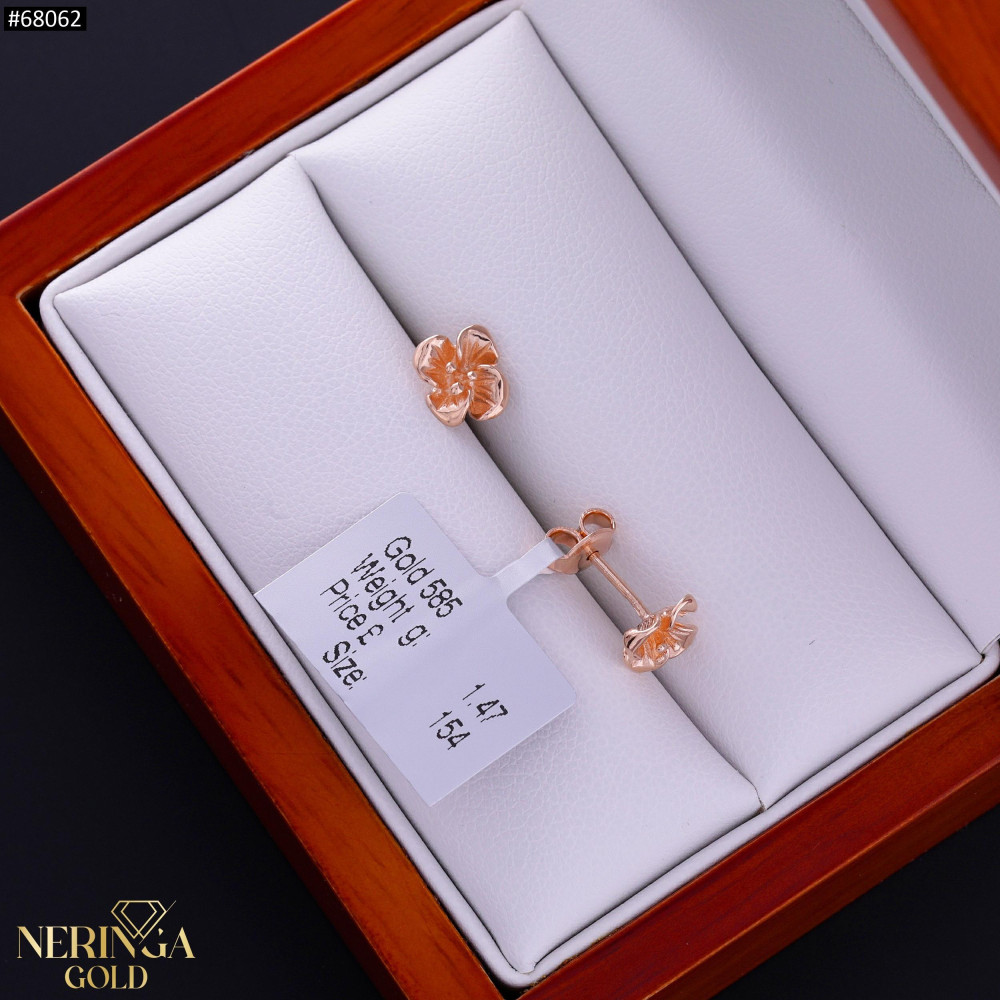 Rose gold stud earrings #68062