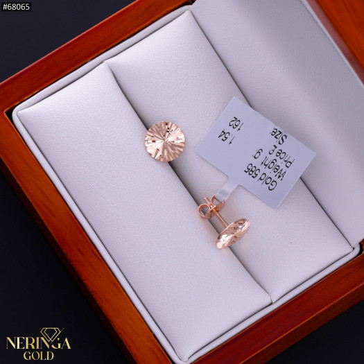 Rose gold stud earrings #68065