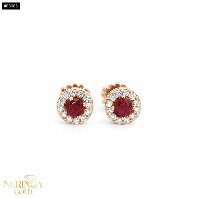 Rose gold gemstone earrings  #68083