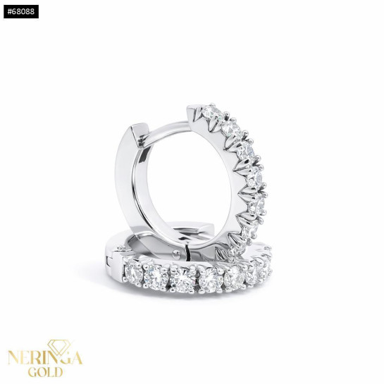 White gold gemstone earrings  #68088