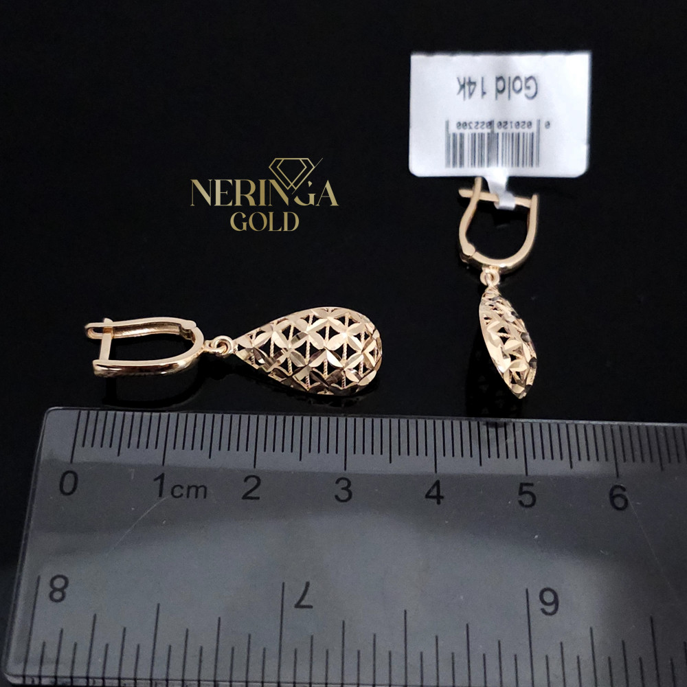 Rose gold english lock earrings #68214