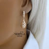 Rose gold english lock earrings #68214