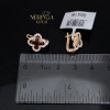 Rose gold english lock earrings #68223