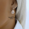 Rose gold english lock earrings #68224