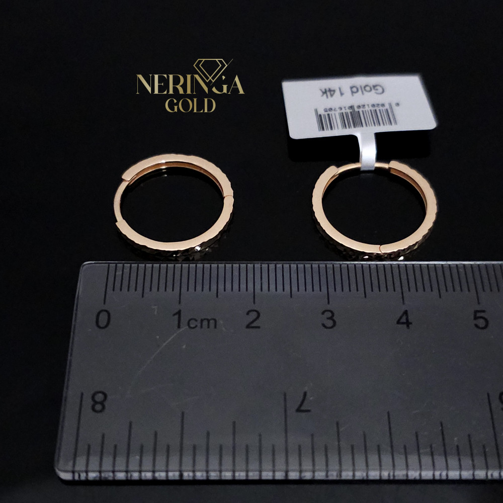 Rose gold hoop earrings #68220
