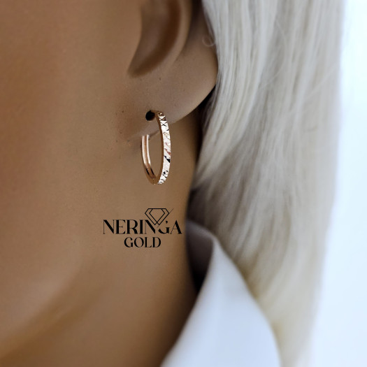 Rose gold hoop earrings #68220