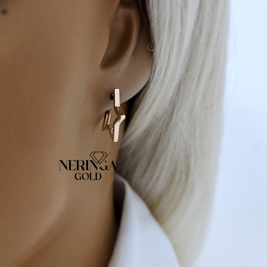 Rose gold earring #68212