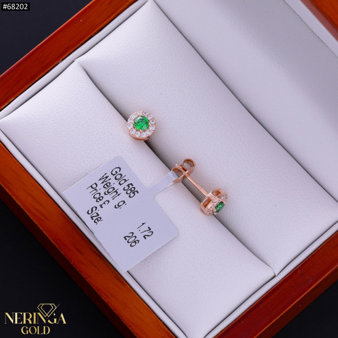 Rose gold stud earrings #68202