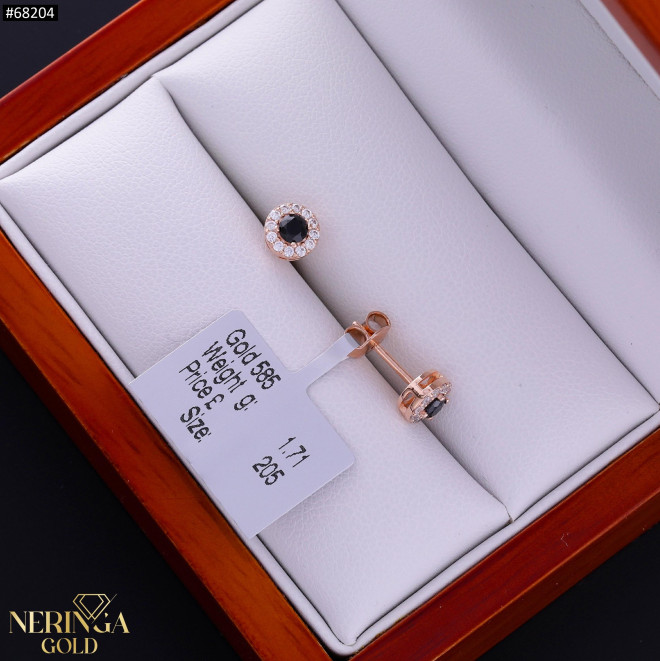 Rose gold stud earrings #68204