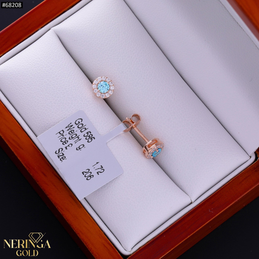 Rose gold stud earrings #68208