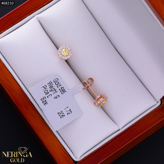Rose gold stud earrings #68210