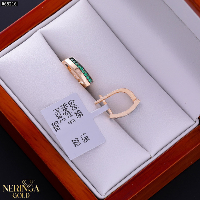 Rose gold english lock earrings #68216