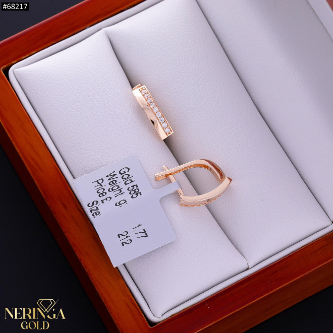 Rose gold english lock earrings #68217