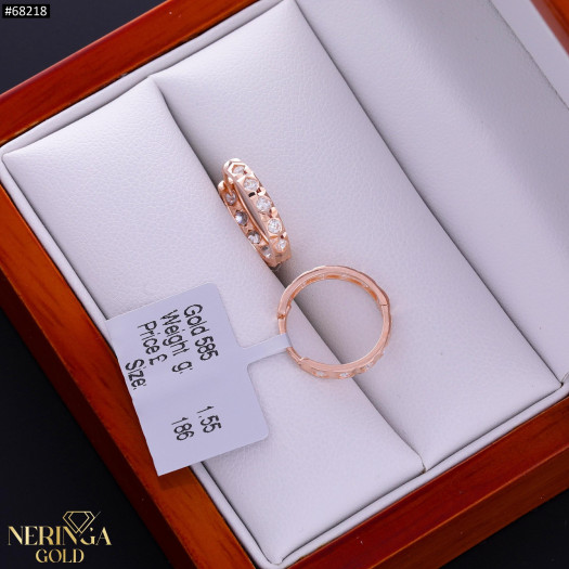Rose gold hoop earrings #68218