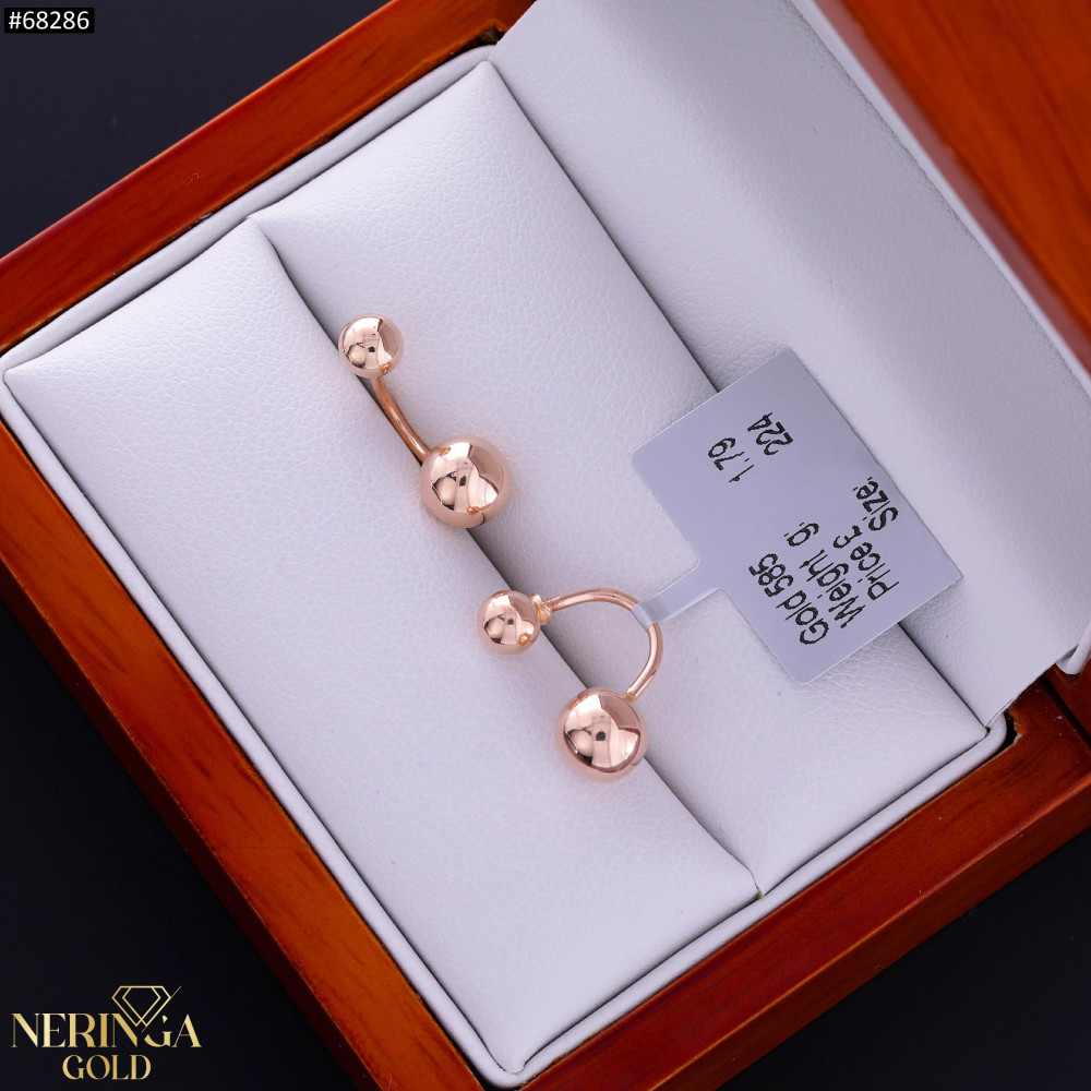 Rose gold earring #68286