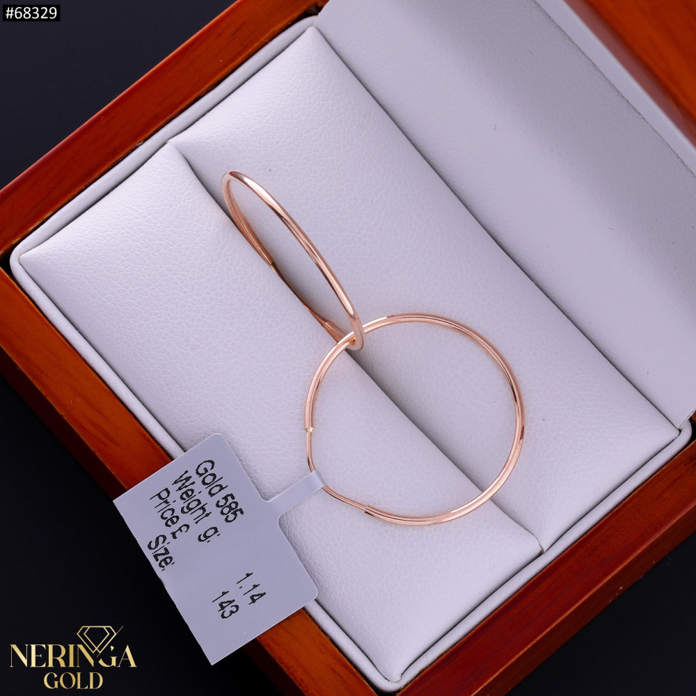 Rose gold hoop earrings #68329