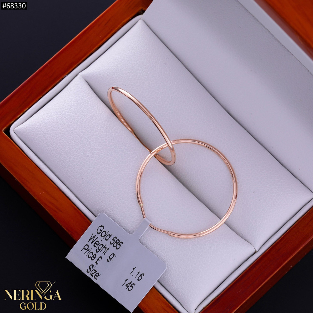 Rose gold hoop earrings #68330