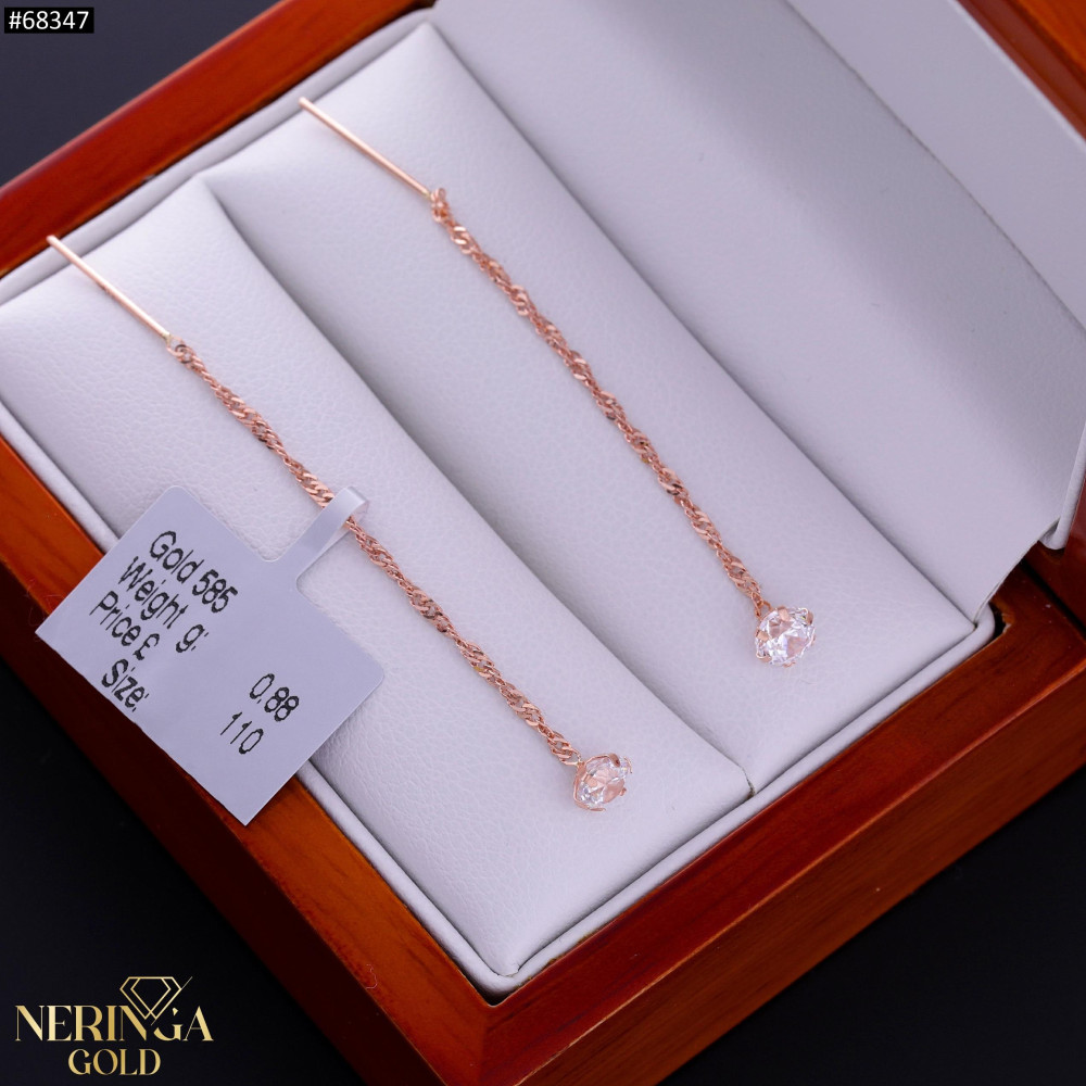 Rose gold earring #68347