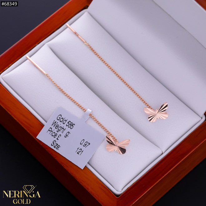 Rose gold earring #68349