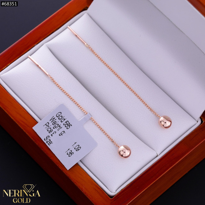 Rose gold earring #68351