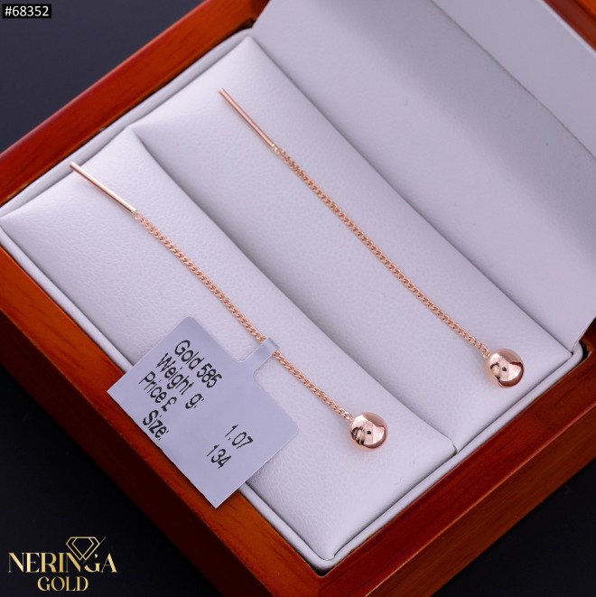 Rose gold earring #68352