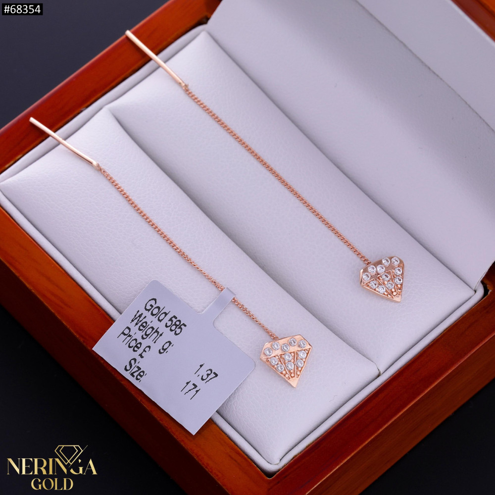 Rose gold earring #68354