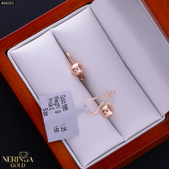 Rose gold earring #68355