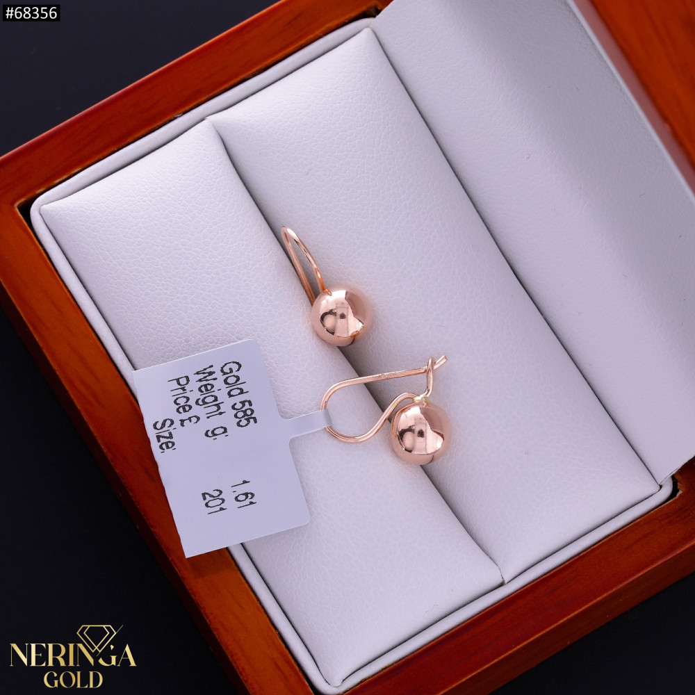 Rose gold earring #68356