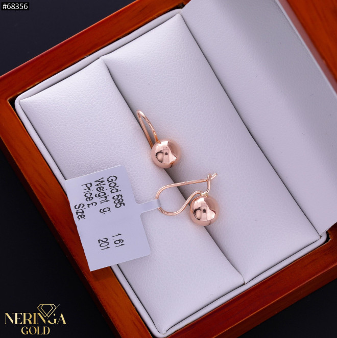 Rose gold earring #68356