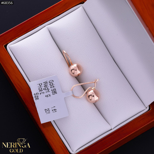 Rose gold earring #68356