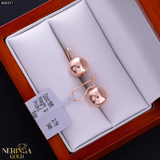 Rose gold earring #68357