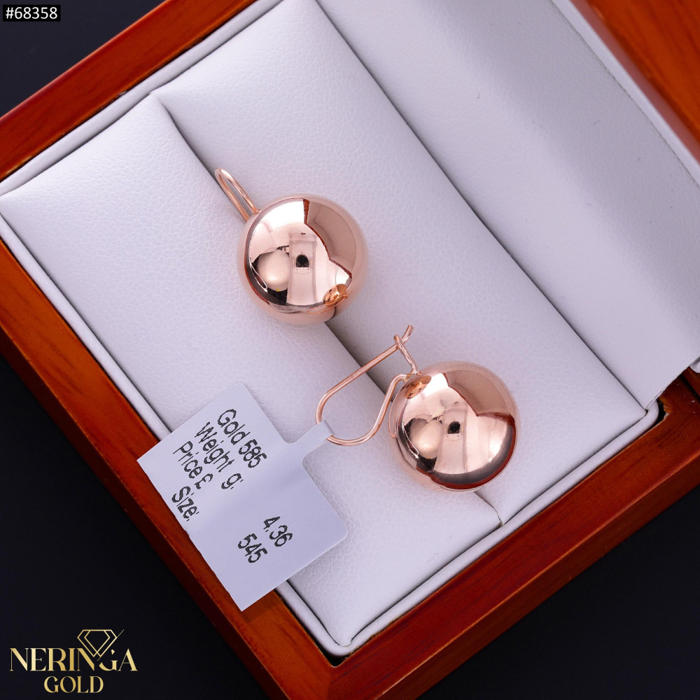 Rose gold earring #68358