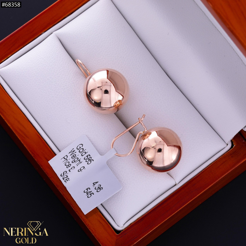 Rose gold earring #68358