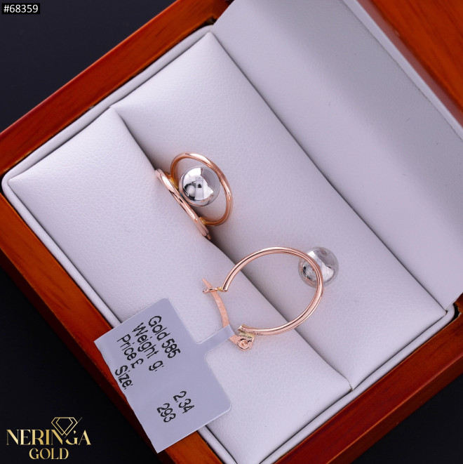 White rose gold earring #68359