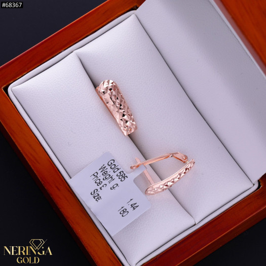 Rose gold english lock earrings #68367