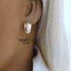 Rose gold english lock earrings #68364