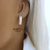 Rose gold english lock earrings #68367