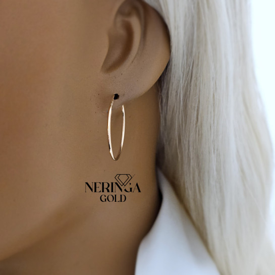 Rose gold hoop earrings #68329