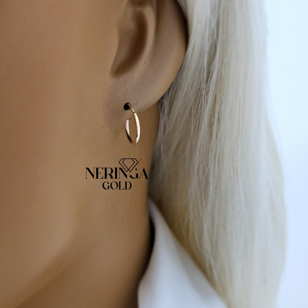 Rose gold hoop earrings #68321