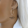 Rose gold hoop earrings #68341